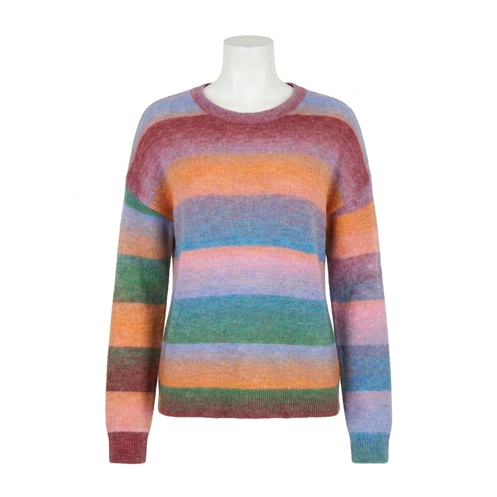 NEW FDJ spacedye crewneck sweater in brixton multi stripe